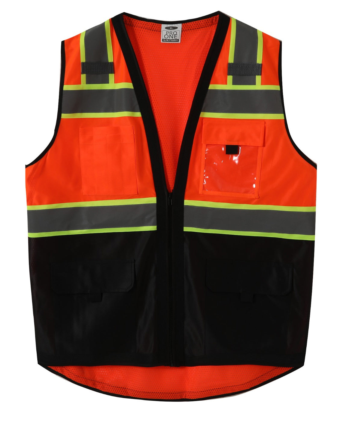 Safety Orange Two-Tone Reflective Vest (Clear Pocket) SV802