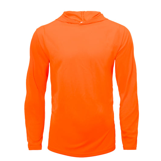 Men’s Performance Dry Fit Long Sleeve T-Shirt with Hoodie (100% Polyester)