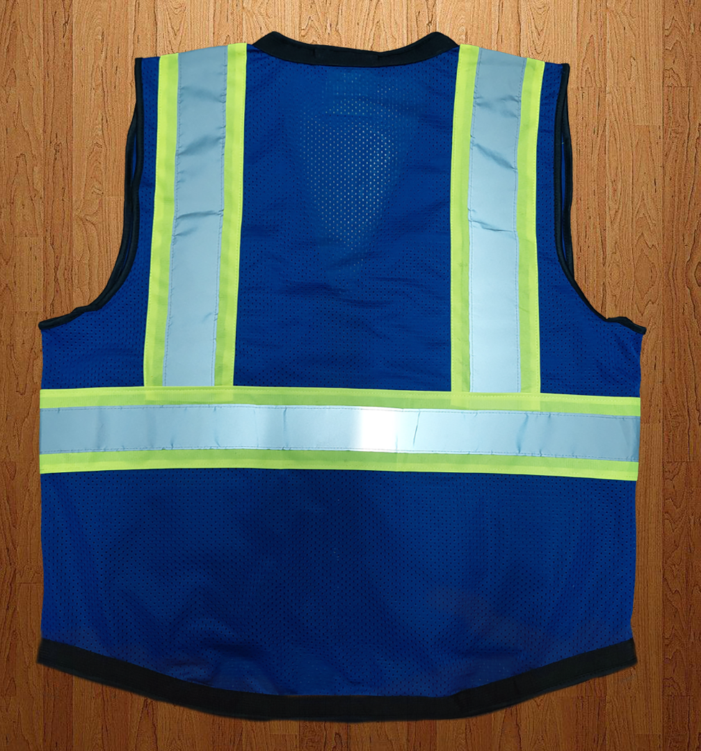 Royal Blue-Black Two Tone Reflective Safety Vest SV802