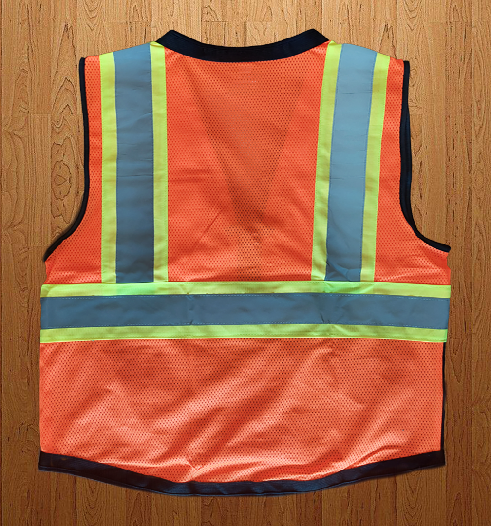 Safety Orange Two-Tone Reflective Vest (Clear Pocket) SV802