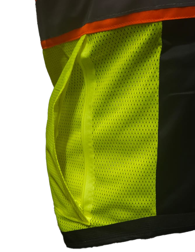 Safety Green Two-Tone Reflective Vest (Clear Pocket) SV802